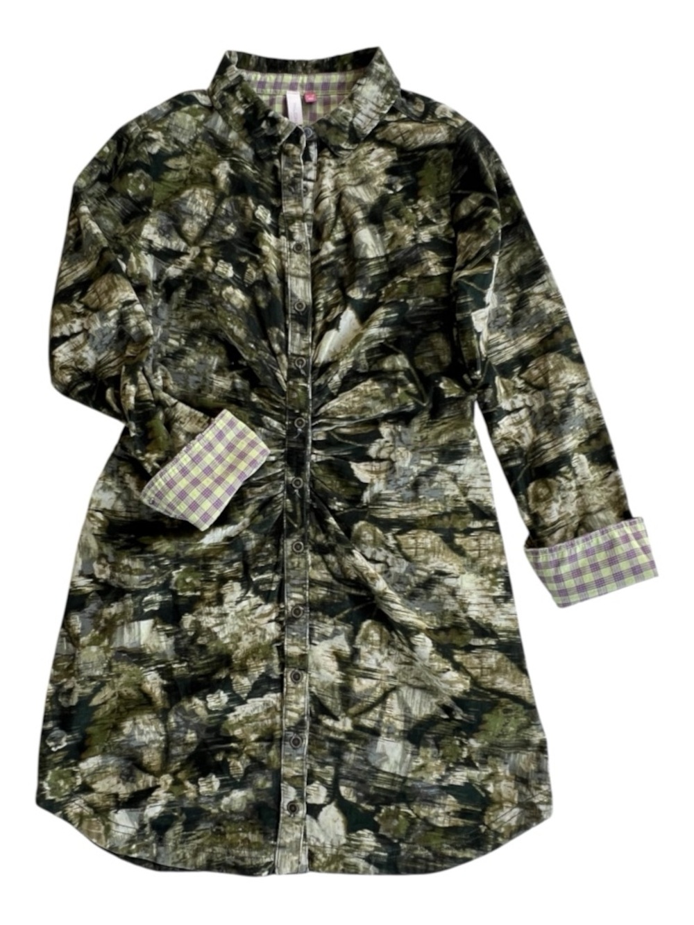 Pilcro Anthropologie Ruched Corduroy Shirt Dress